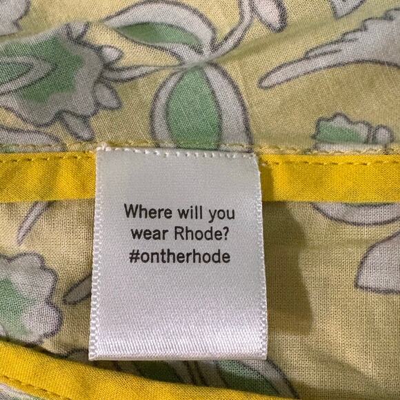 Rhode Yellow Eden Ella Long Sleeve Floral Bird Print Mini Dress Size XS - Picture 6 of 6